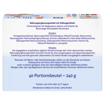 Abbildung der Produktverpackung Doppelherz system MAGNESIUM + KALIUM CITRAT Seitenansicht rechts
